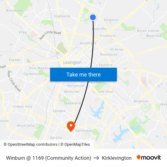 Winburn @ 1169 (Community Action) to Kirklevington map