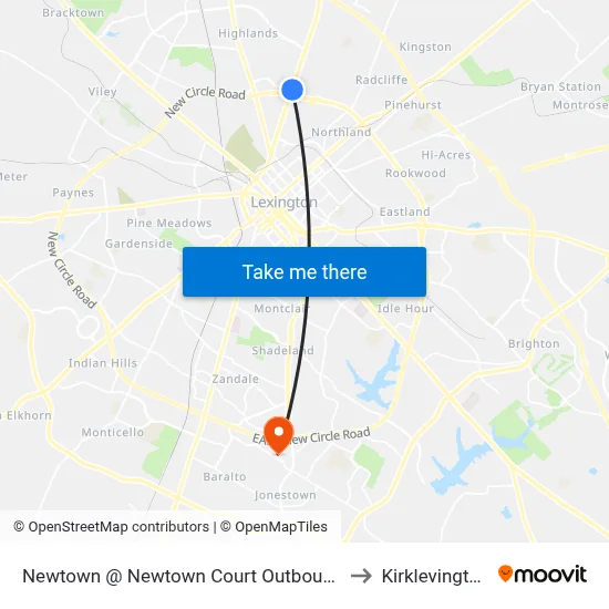 Newtown @ Newtown Court Outbound to Kirklevington map
