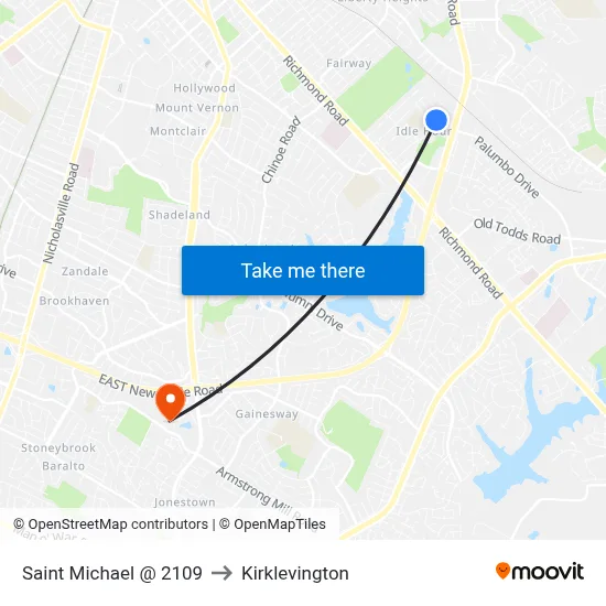 Saint Michael @ 2109 to Kirklevington map