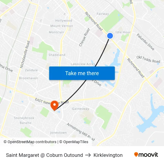 Saint Margaret @ Coburn Outound to Kirklevington map