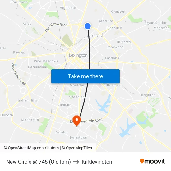 New Circle @ 745 (Old Ibm) to Kirklevington map