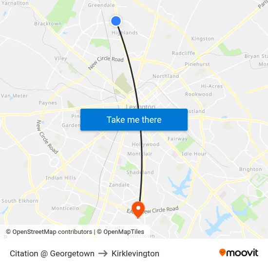 Citation @ Georgetown to Kirklevington map