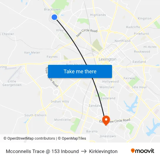 Mcconnells Trace @ 153 Inbound to Kirklevington map