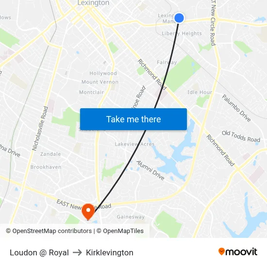 Loudon @ Royal to Kirklevington map