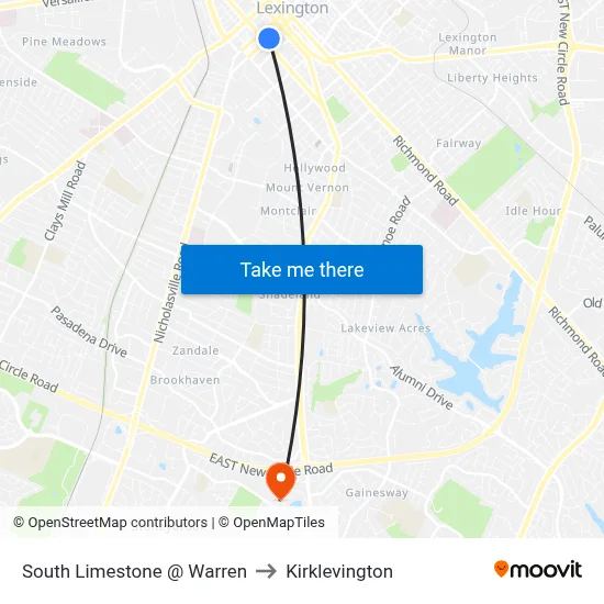 South Limestone @ Warren to Kirklevington map