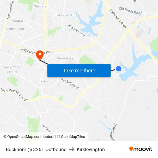 Buckhorn @ 3261 Outbound to Kirklevington map