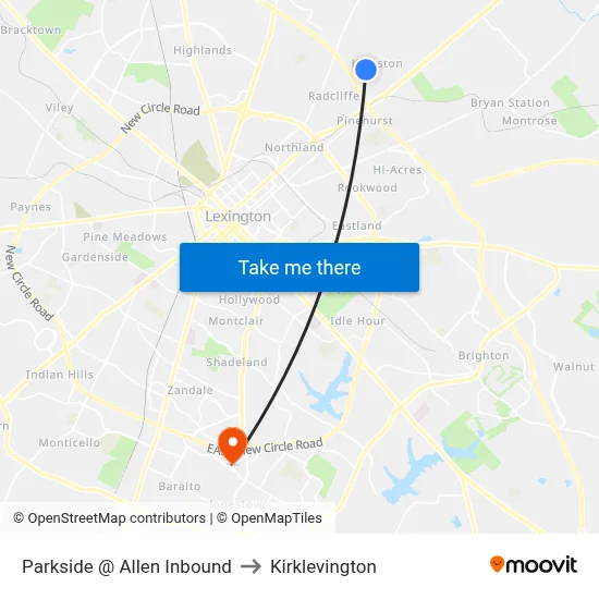 Parkside @ Allen Inbound to Kirklevington map