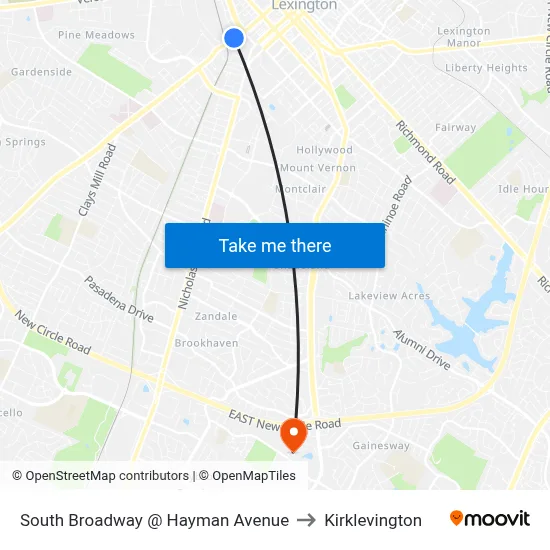 South Broadway @ Hayman Avenue to Kirklevington map