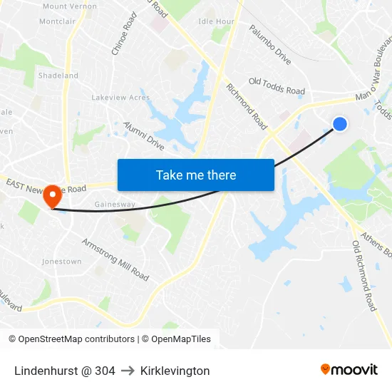 Lindenhurst @ 304 to Kirklevington map
