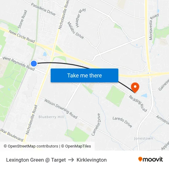 Lexington Green @ Target to Kirklevington map