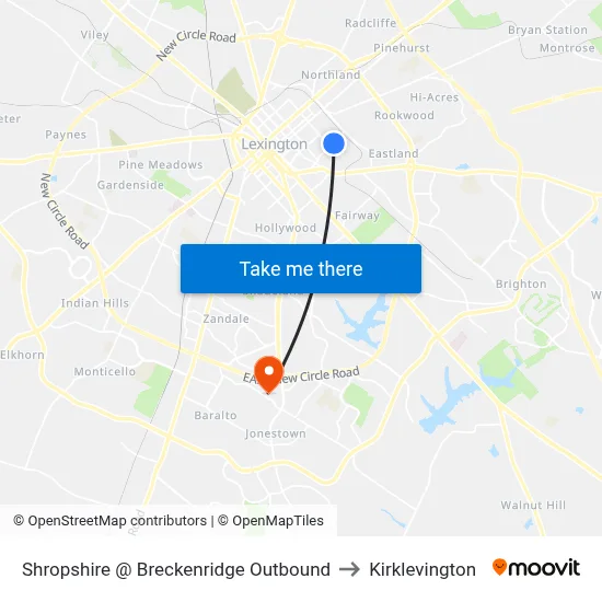 Shropshire @ Breckenridge Outbound to Kirklevington map
