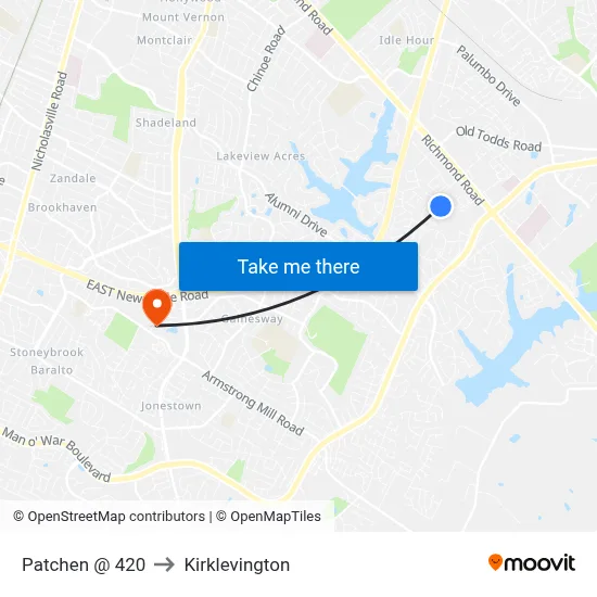 Patchen @ 420 to Kirklevington map