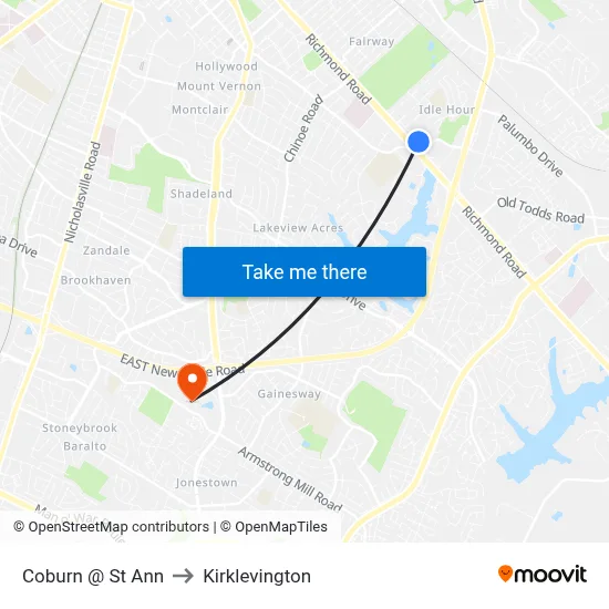 Coburn @ St Ann to Kirklevington map