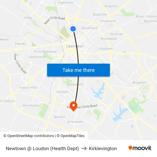 Newtown @ Loudon (Health Dept) to Kirklevington map