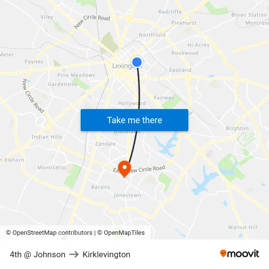 4th @ Johnson to Kirklevington map