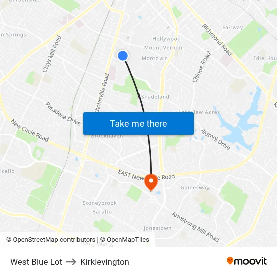 West Blue Lot to Kirklevington map