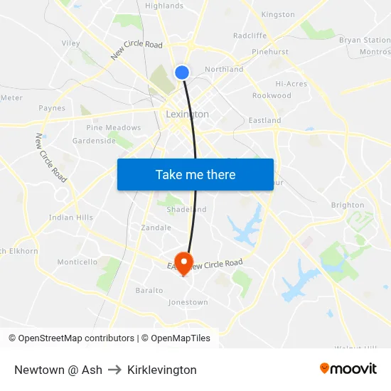 Newtown @ Ash to Kirklevington map