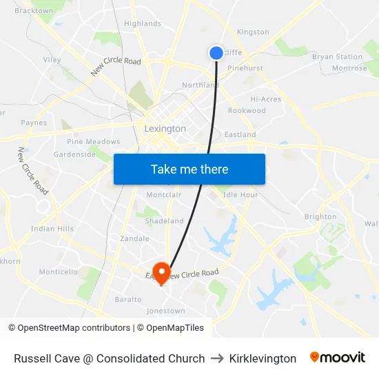 Russell Cave @ Consolidated Church to Kirklevington map