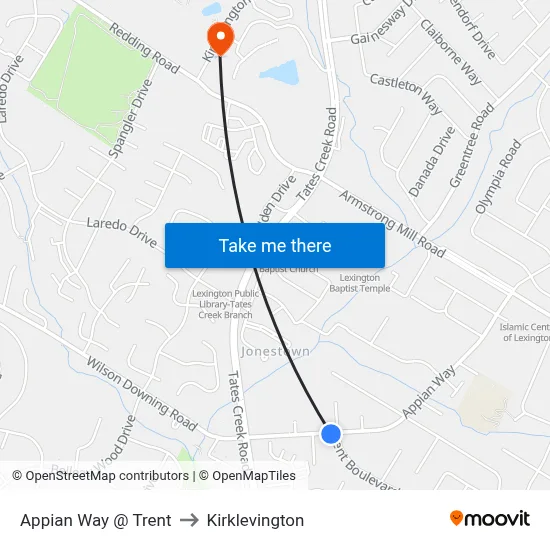 Appian Way @ Trent to Kirklevington map
