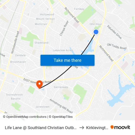 Life Lane @ Southland Christian Outbound to Kirklevington map