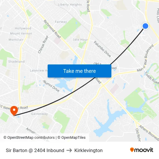 Sir Barton @ 2404 Inbound to Kirklevington map
