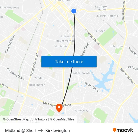 Midland @ Short to Kirklevington map