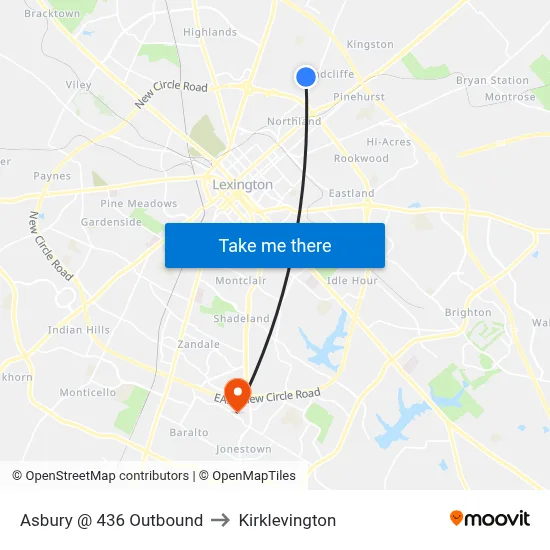 Asbury @ 436 Outbound to Kirklevington map
