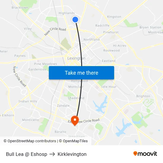 Bull Lea @ Eshosp to Kirklevington map