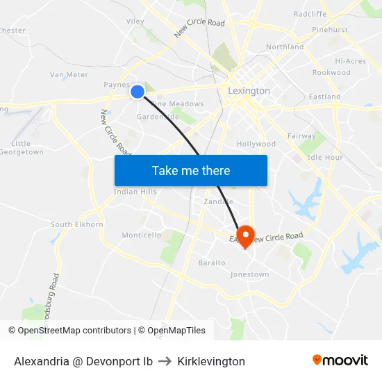 Alexandria @ Devonport Ib to Kirklevington map