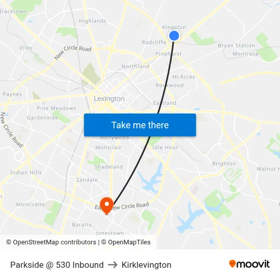 Parkside @ 530 Inbound to Kirklevington map