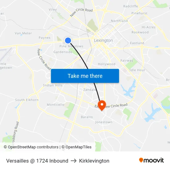 Versailles @ 1724 Inbound to Kirklevington map