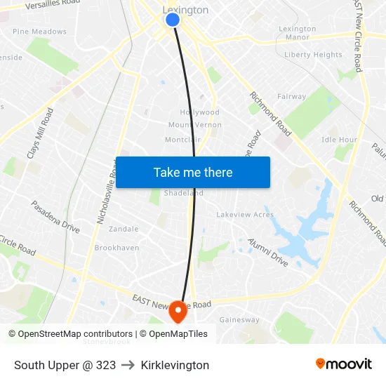 South Upper @ 323 to Kirklevington map