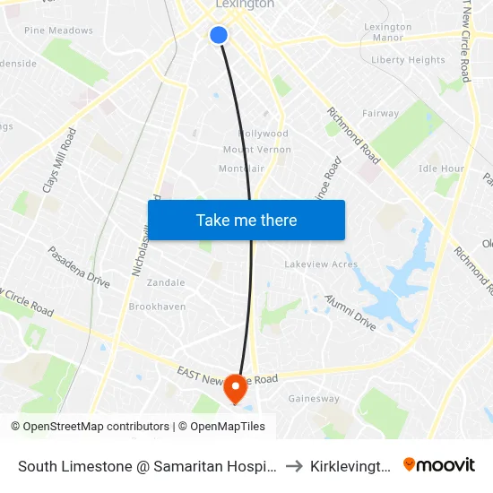 South Limestone @ Samaritan Hospital to Kirklevington map