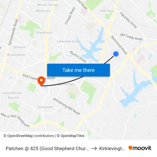 Patchen @ 425 (Good Shepherd Church) to Kirklevington map