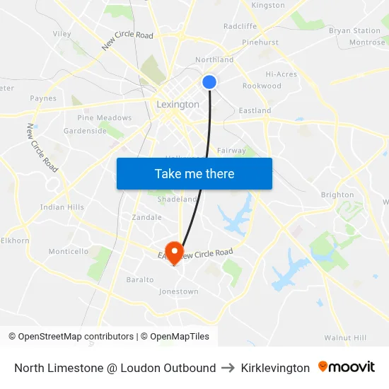 North Limestone @ Loudon Outbound to Kirklevington map