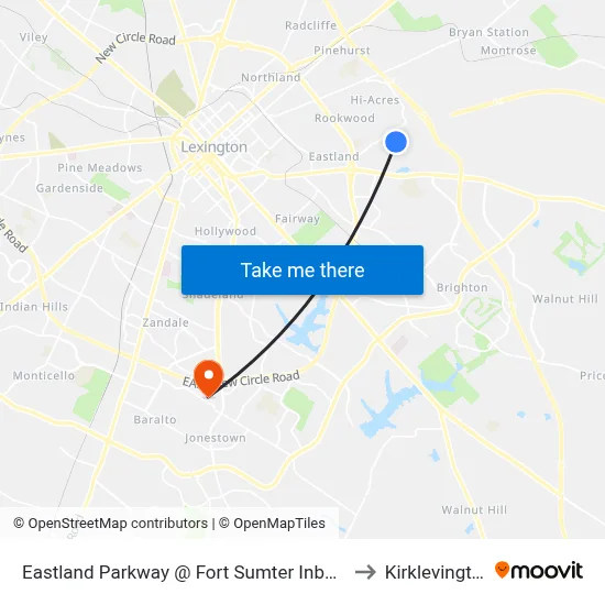 Eastland Parkway @ Fort Sumter Inbound to Kirklevington map
