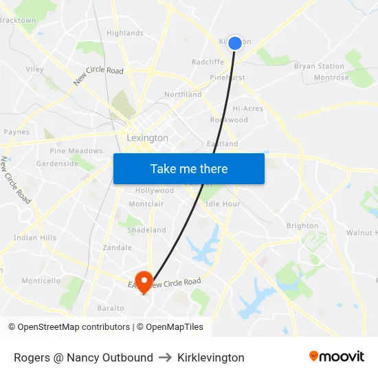 Rogers @ Nancy Outbound to Kirklevington map