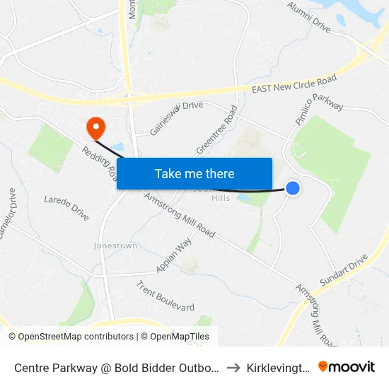Centre Parkway @ Bold Bidder Outbound to Kirklevington map