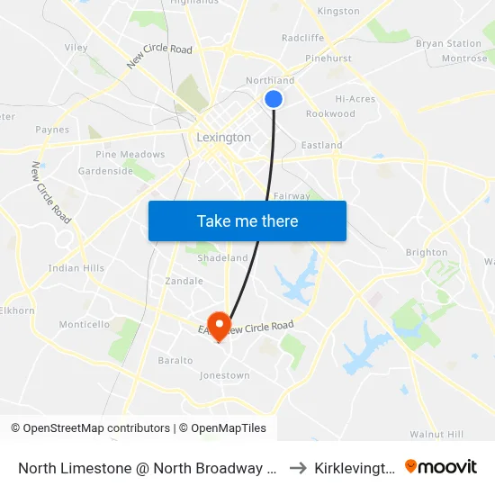 North Limestone @ North Broadway Park to Kirklevington map