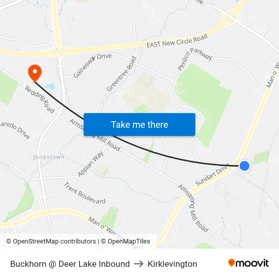 Buckhorn @ Deer Lake Inbound to Kirklevington map
