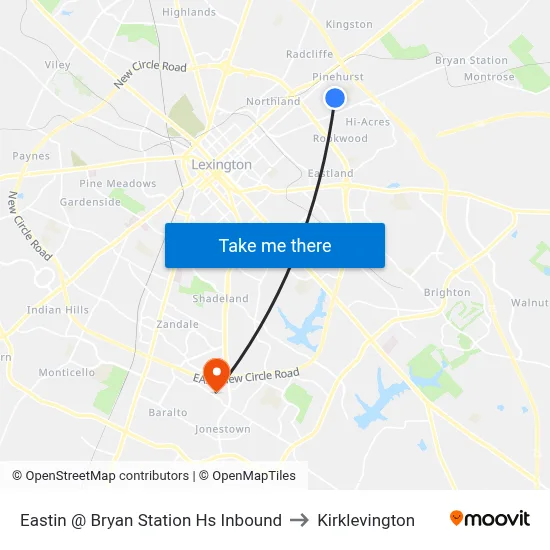 Eastin @ Bryan Station Hs Inbound to Kirklevington map