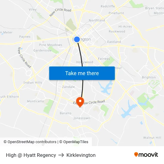 High @ Hyatt Regency to Kirklevington map