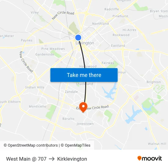 West Main @ 707 to Kirklevington map
