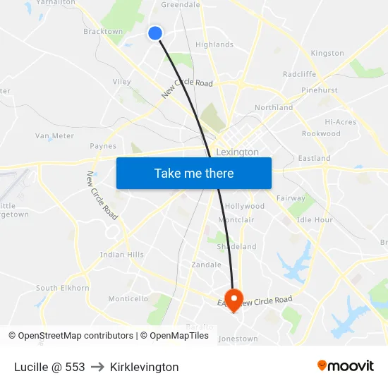 Lucille @ 553 to Kirklevington map