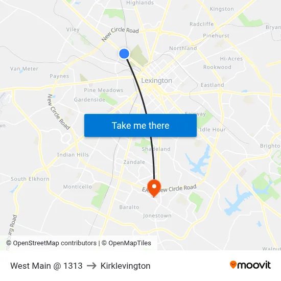 West Main @ 1313 to Kirklevington map