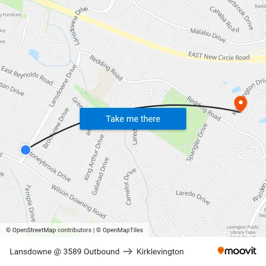 Lansdowne @ 3589 Outbound to Kirklevington map
