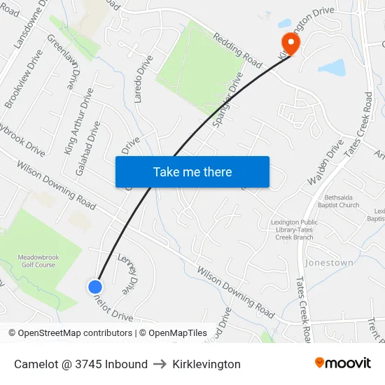 Camelot @ 3745 Inbound to Kirklevington map