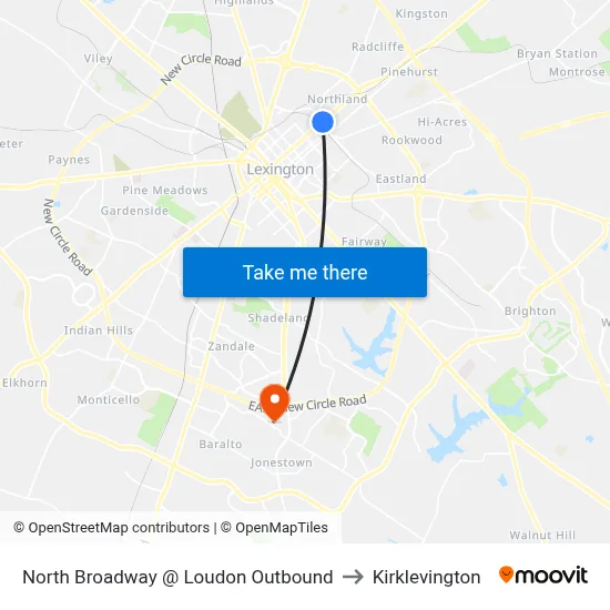 North Broadway @ Loudon Outbound to Kirklevington map