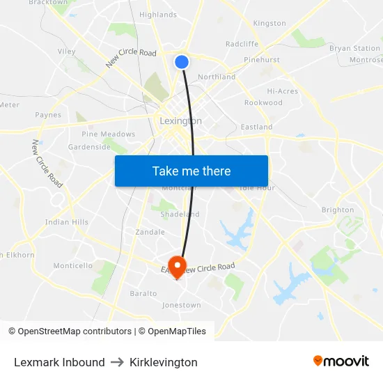 Lexmark Inbound to Kirklevington map