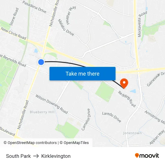 South Park to Kirklevington map